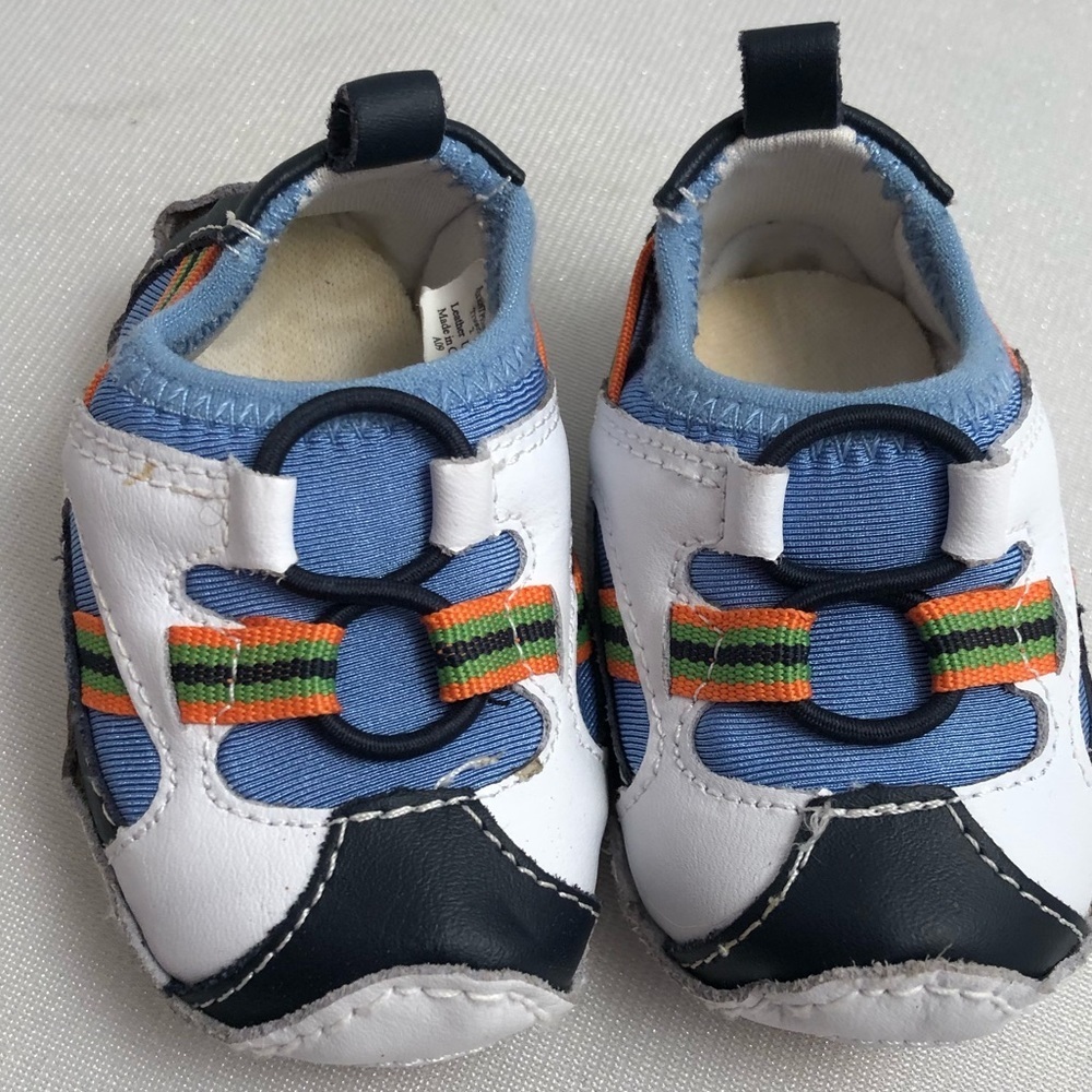 Multicolor blue white orange baby sneaker
